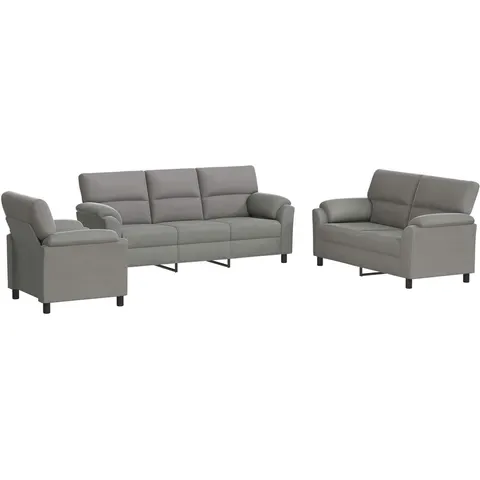 vidaXL Ensemble de Canapés 3 pcs Gris clair Velours – 295112 – image 2