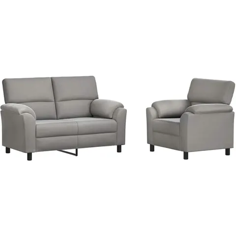 vidaXL Ensemble de Canapés 2 pcs Gris clair Velours – 294559 – image 2