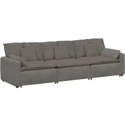 vidaXL Canapé modulable avec coussins gris clair – 641212 – image 3