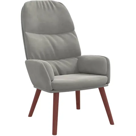 vidaXL Fauteuil relax velours gris clair – image 2