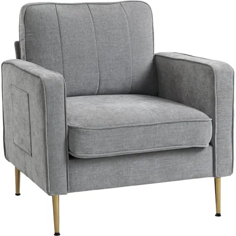 HOMCOM-Fauteuil-Polyester-81x84x87cm-Grijs – afbeelding 2