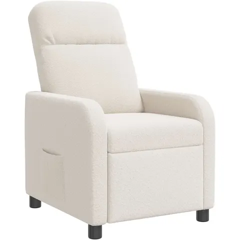 vidaXL Fauteuil inclinable Crème Bouclé – image 2