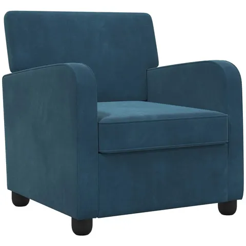 vidaXL Fauteuil Bleu Velours – 590705 – image 2