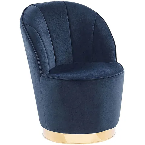 ALBY - Fauteuil - Donkerblauw - Fluweel – afbeelding 2