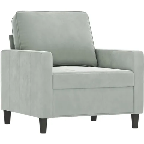 vidaXL Fauteuil Gris clair 60 cm Velours – 139053 – image 2