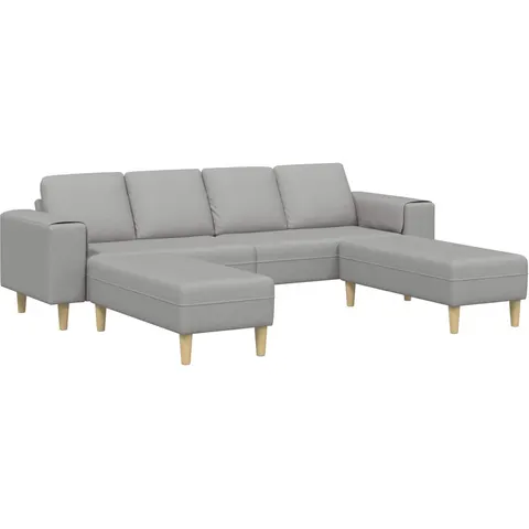 vidaXL Canapé de salon 3 pc Gris nuage Polyester – image 3
