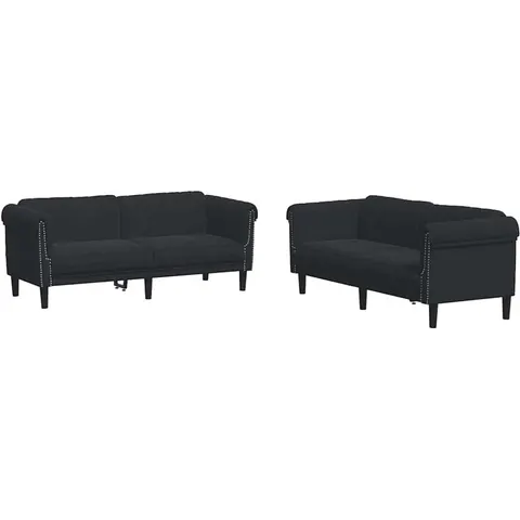 vidaXL Ensemble de canapés 2 pcs noir velours – 289154 – image 2