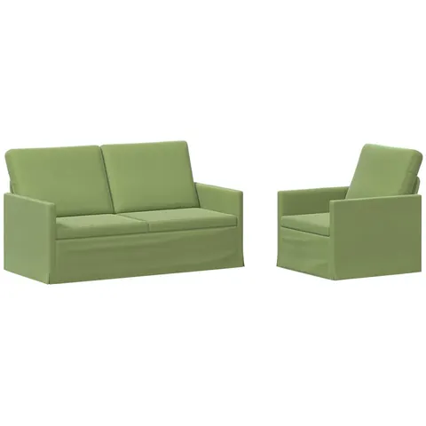 vidaXL Ensemble de Canapés 2 pcs Vert clair Velours (V) – 320562 – image 2