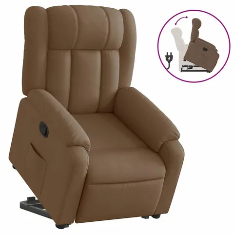 vidaXL Fauteuil inclinable Marron Tissu – 178083 – image 2