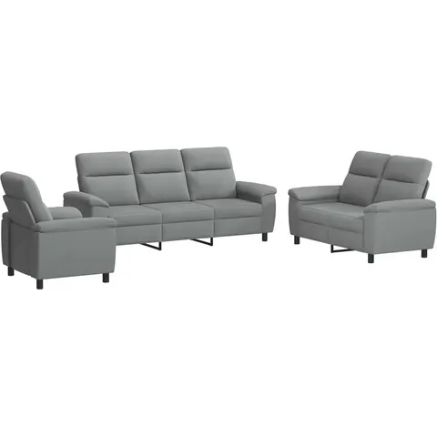vidaXL Ensemble de Canapés 3 pcs Gris clair Tissu – 297017 – image 2