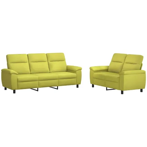 vidaXL Ensemble de Canapés 2 pcs Vert clair Tissu – 297413 – image 2