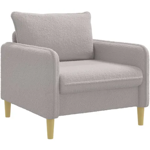 vidaXL Fauteuil XL Gris clair Bouclé – image 2