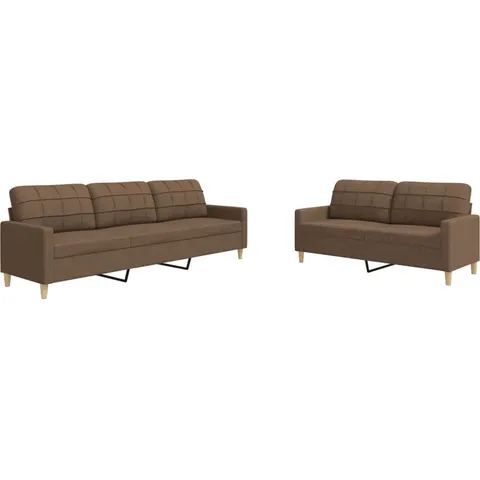 vidaXL Ensemble de canapés 2 pcs marron tissu – 603136 – image 2