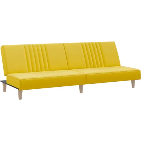 vidaXL Canapé-lit jaune clair tissu – 733834 – image 2