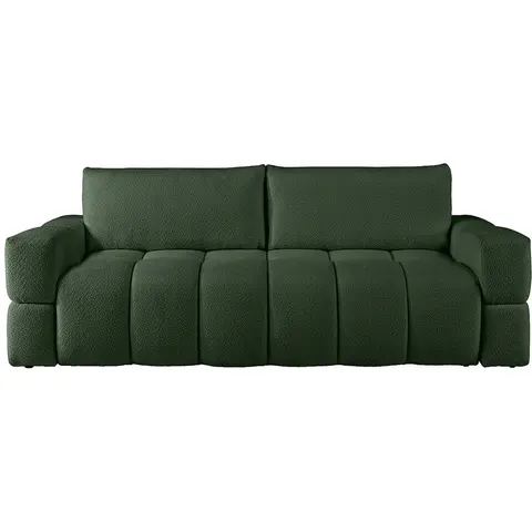 vente-unique.com Canapé convertible polyester 3 places vert 252x107x107cm – image 3