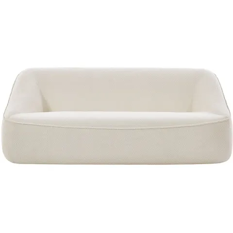 vente-unique.com Canapé fixe polyester 3 places beige 203x74x103cm – image 3