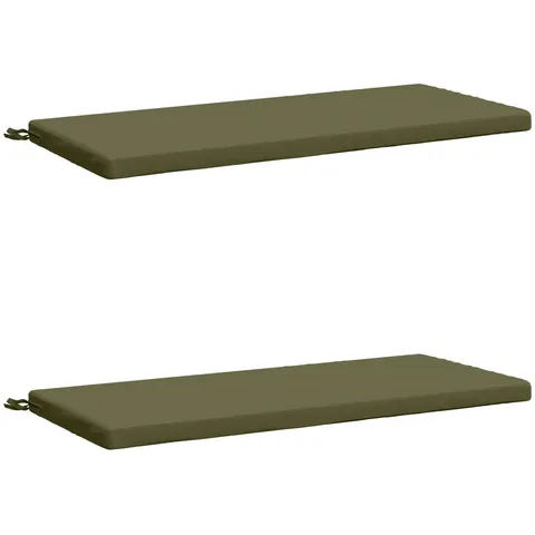 vidaXL Coussins de Banc SOEST 2 pc 100 % polyester Vert olive – 461562 – image 3