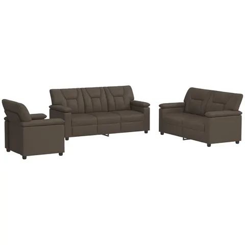 vidaXL Ensemble de Canapés 3 pcs Gris Simili cuir – 295884 – image 2
