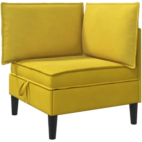 vidaXL Sofa avec rangement Jaune Velours – image 2