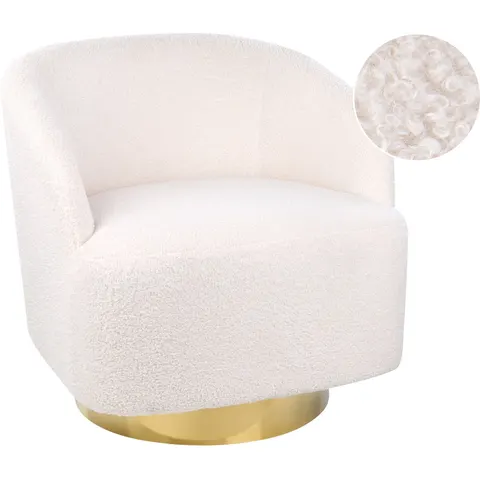 LAVIK - Fauteuil - Off-white - Polyester – afbeelding 2