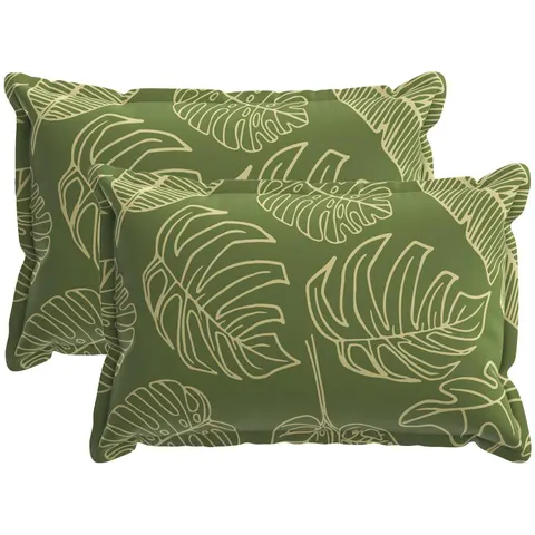 vidaXL Coussin Feuille HOUTEN 2 pc Modèle feuille Polyester – 776184 – image 2