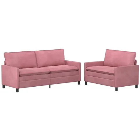 vidaXL Ensemble de Canapés 2 pc Rose Velours – 594210 – image 2