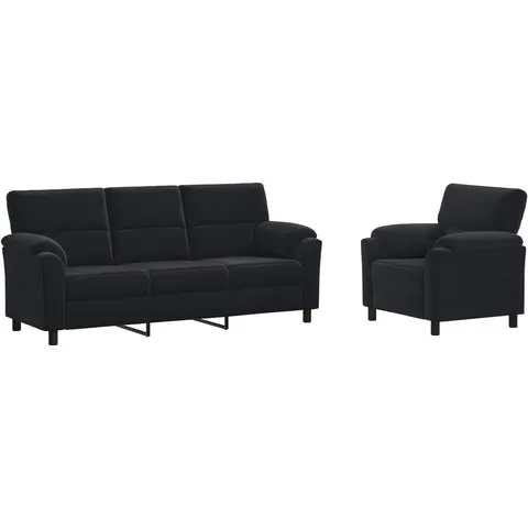 vidaXL Ensemble de Canapés 2 pcs Noir Velours – 294894 – image 2