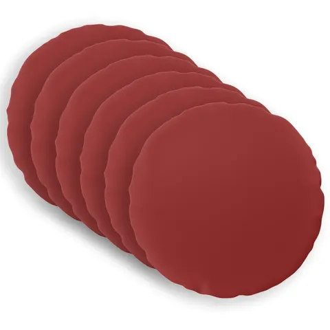 vidaXL Coussin de jeté 6 pc HEERLEN Bordeaux Diam. 60 cm Polyester – image 2