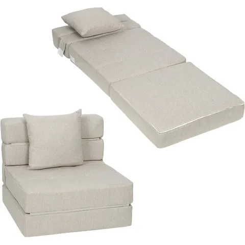 HOMCOM-Stoelbed - Polyester - 70x70x61cm - Beige – afbeelding 2