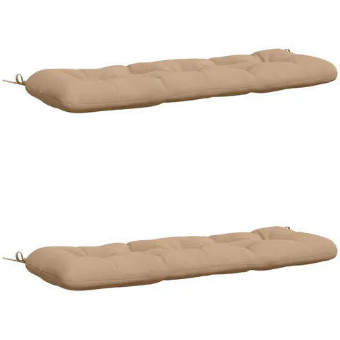 vidaXL Coussins de Banc VIANEN 2 pc 100 % polyester Sable – 492429 – image 2