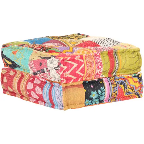 vidaXL Pouf 60x70x36 cm Patchwork Tissu – image 2