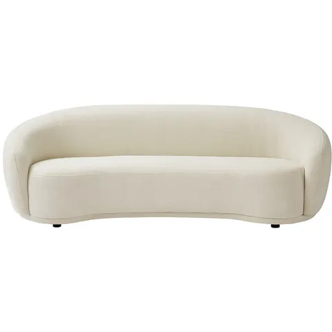 vente-unique.com Canapé fixe polyester 3 places blanc 227x71x88cm – image 3