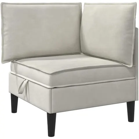 vidaXL Sofa avec rangement Crème Velours – image 2