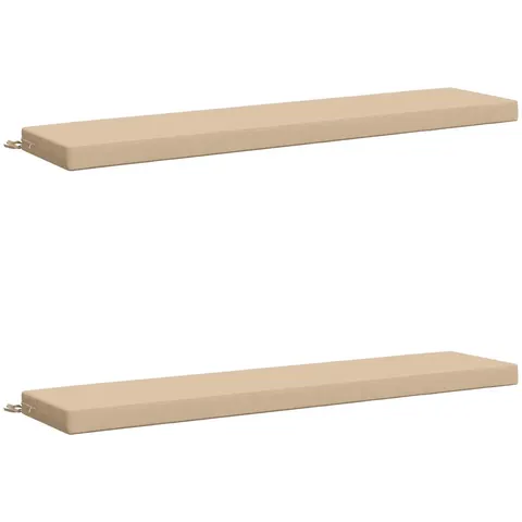 vidaXL Coussins de Banc SOEST 2 pc 100 % polyester Crème – 468165 – image 2