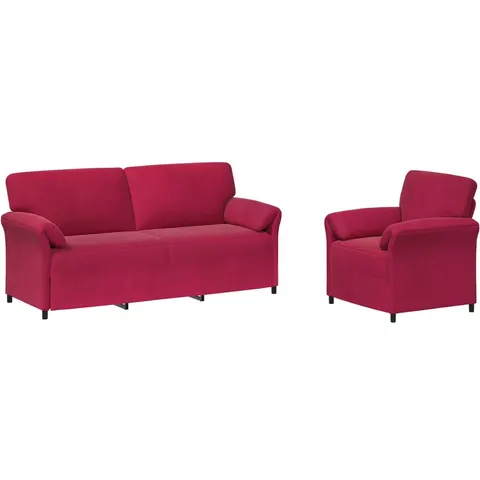 vidaXL Ensemble de Canapés 2 pc Bordeaux Velours – 776951 – image 2