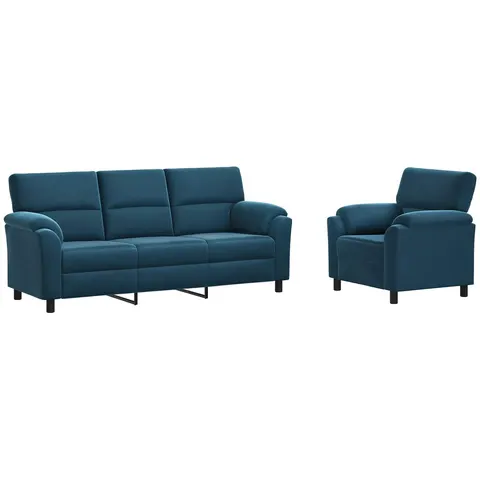 vidaXL Ensemble de Canapés 2 pcs Bleu Velours – 294924 – image 2