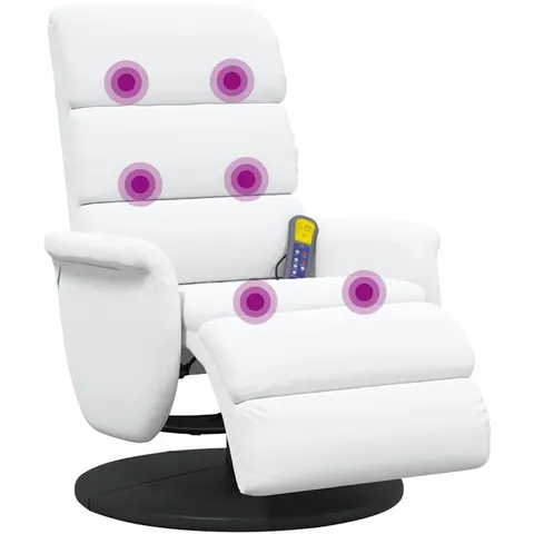 vidaXL Fauteuil inclinable Blanc PU – image 3