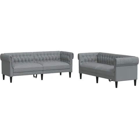 vidaXL Ensemble de canapés 2 pcs gris clair tissu – 288911 – image 2