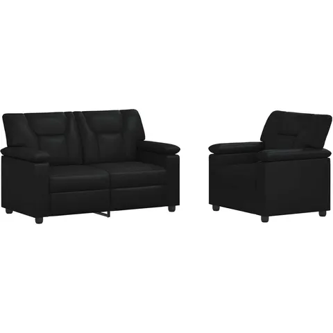 vidaXL Ensemble de Canapés 2 pcs Noir Simili cuir – 295532 – image 2