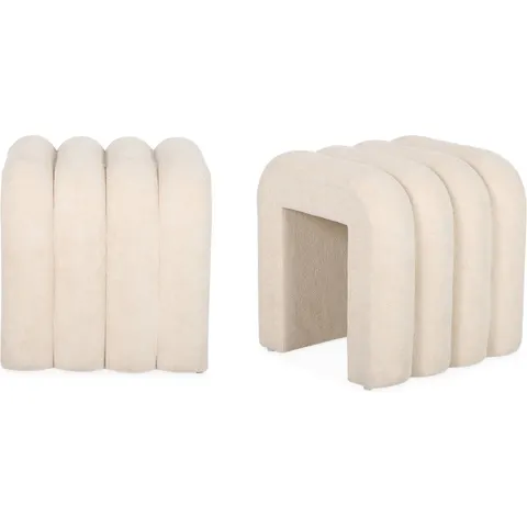 sweeek - Set van 2 stoffen eigentijdse poefs – 501518 – afbeelding 2