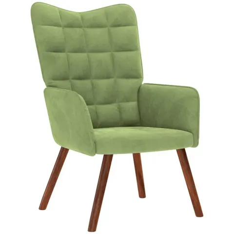 vidaXL Chaise de relaxation Vert clair Velours – 362384 – image 2