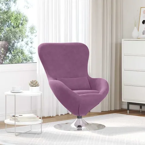 vidaXL Fauteuil œuf Violet Velours – image 2