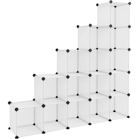 vidaXL Cubes de rangement 15 pcs Transparent PP – image 2