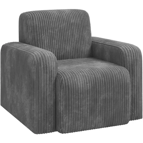 vidaXL Fauteuil Gris clair velours côtelé – image 2