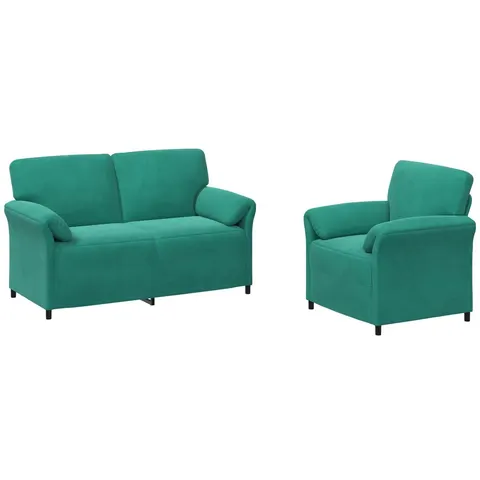 vidaXL Ensemble de Canapés 2 pc Turquoise Velours – 776869 – image 2