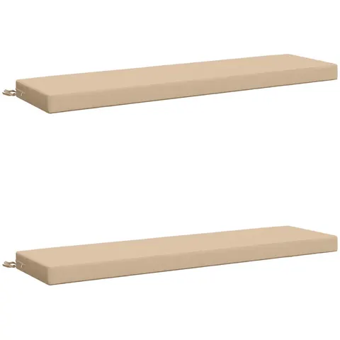 vidaXL Coussins de Banc SOEST 2 pc 100 % polyester Crème – 467588 – image 2
