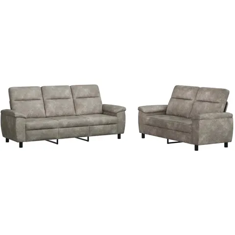 vidaXL Ensemble de Canapés 2 pcs Gris clair Simili daim – 297673 – image 2
