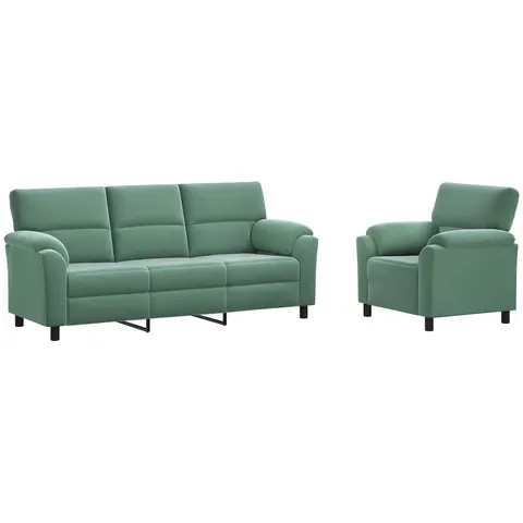 vidaXL Ensemble de Canapés 2 pcs Vert Mer Velours – 294948 – image 2