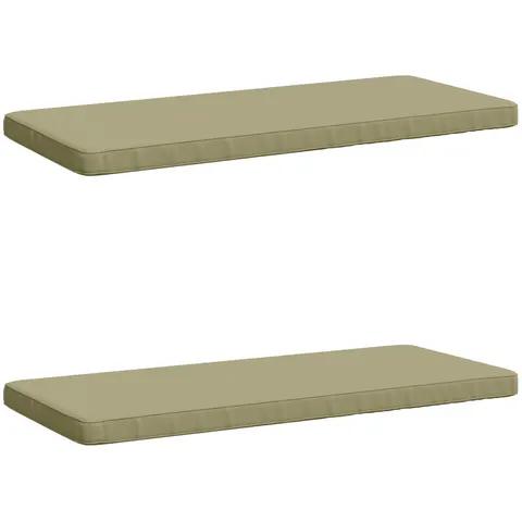 vidaXL Coussins de banc 2 pièces VUGHT 2 pc 100 % polyester Vert clair – 486527 – image 2
