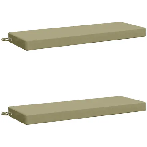 vidaXL Coussins de Banc SOEST 2 pc 100 % polyester Vert clair – 465065 – image 3